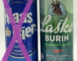 SLO089-090 Klaas Bier Lager Beer, Lasko Burin Session Lager, Slovenian Beer Cans, Bierdosen aus Slovenien, Jugoslawische Bierdose, Beer Can Collector from Slovenia, 500ml beer cans, beer can 50Cl
