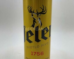 SRB024 Jelen Svetlo Pivo 1756, beer can from Serbia, Serbia beer can Collector