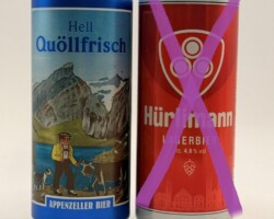 SUI113-114 Appenzeller Bier Hell Quöllfrisch, Hürlimann Lagerbier Besser wird´s nüme.
