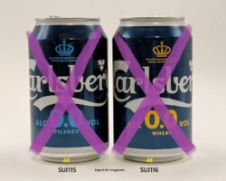 SUI115-116 Carlsber 0.0 Pilsner, Carlsberg 0.0 Wheat 33cl, Brewed in Switzerland for Export to Singapore, Schweizer Bierdose, Beer Can Switzerland, Beer Can Museum Austria