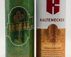 SVK072-073 Grosak 10% Pivo Svetle, Kaltenecker Svetly Leziak 500cl, Slovakian beer cans, beer can collection Slovakia, Slovakische Bierdosen