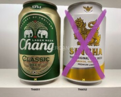 THA051-052 Singha Lager Beer Thailand beer can, Bierdose Thailand, Chang Classic can, Singha beer can, beer can collector Thailand