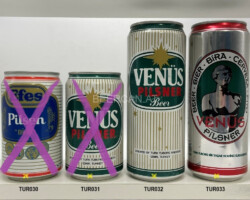 TUR030-033 Efes Pilsen Bira, Venüs Pilsner Beer 33cl, Venüs pilsner Beer 50cl, Venüs Pilsner Bira 50cl, Turkey beer can Beer Can Collector Turkey, Turkish Beer Can Collection, Bierdose Türkei