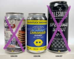 USA355-357 903 Brewers Texas Breakfast, Saugatuck Brewing Blueberry Lemonad Shandy, Alesmith Speedway Stout, American Craft Beer Cans, Craft Beer Collector, USA beer cans, ABCCA