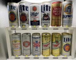USA540-551 Country Club Malt Liquor Half Quart, Iron City Beer, Knickerbocker Beer, Miller High Life 16 Fl Oz, Miller Lite, Miller Pilsner, Miller Lite 16 OZ, Olde English "800" Malt Liquor, Olympia Premium Lager Beer 16oz, American Beer Cans 16 Fl oz, USA beer cans, BCCA, Beer Can Collector USa, US Beer Cans, beer can collection