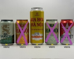 VIE012-016 BIA Saigon Lager, Bia Ha Noi, Bia Hoi Ha Noi, Bia Ha Noi Habeco, Bia Viet Cold Brew Lager, Beer Can Vietnam, Vietnamesiche Bierdose, beer can collection Vietnam